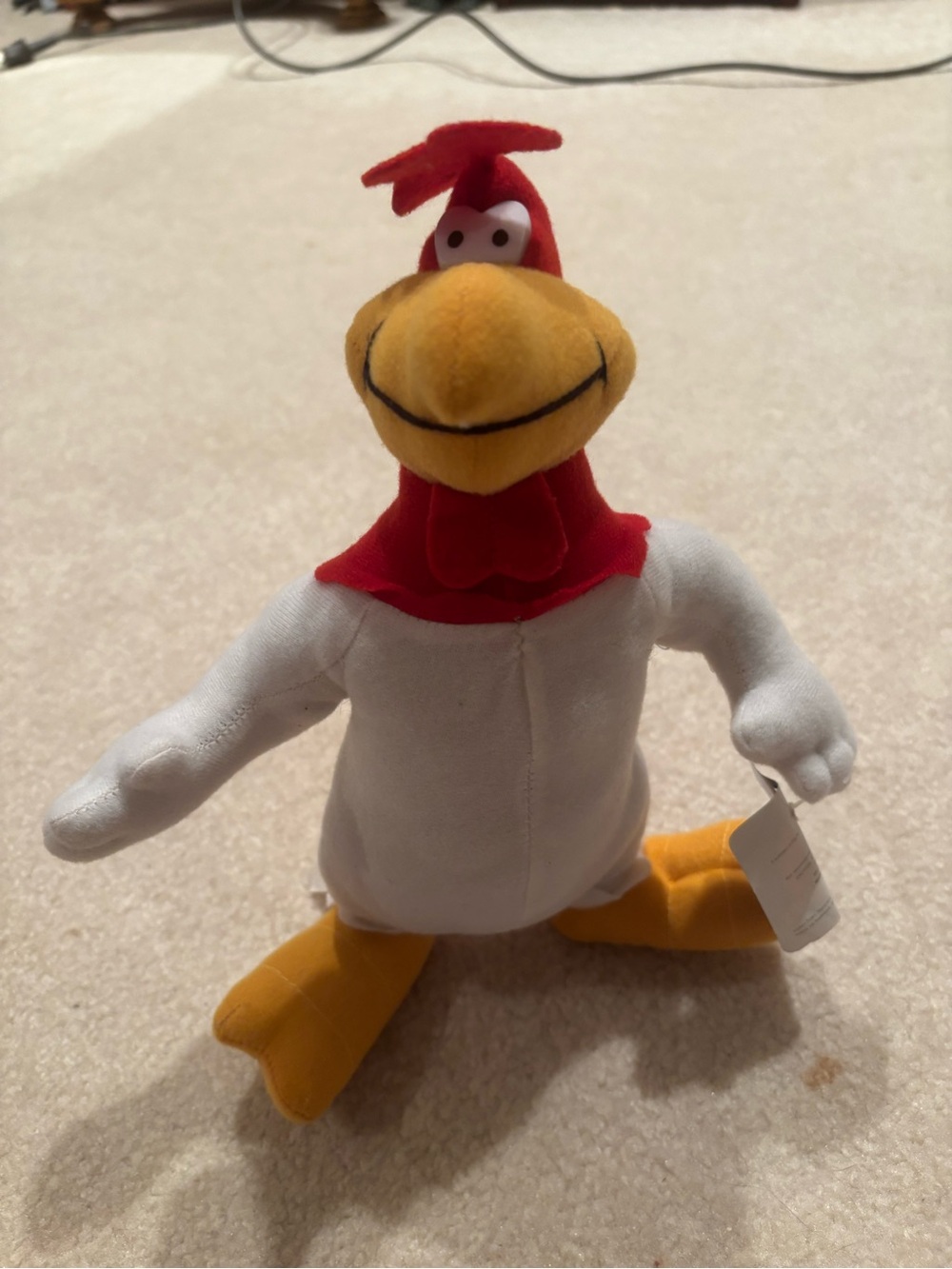 Warner Bros. Red & White Rooster Plush Bird Toy with Yellow Beak and Feet